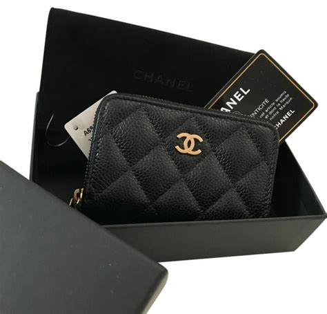 chanel card holder with zipper|chanel card holder zip around.